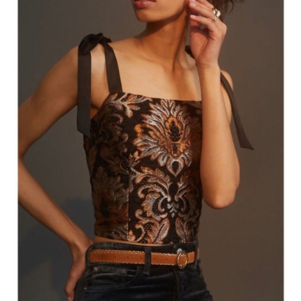 ISO: Anthropologie Brocade Tie Strap Tank Top in size small or XS